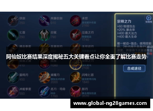 阿仙奴比赛结果深度揭秘五大关键看点让你全面了解比赛走势 阿仙奴比赛结果深度揭秘五大关键看点让你全面了解比赛走势